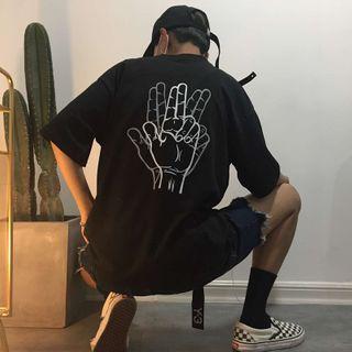 Finger Print Short-sleeve T-shirt
