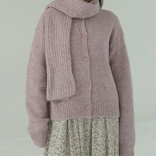 Plain Knitted Single-breasted Cardigan