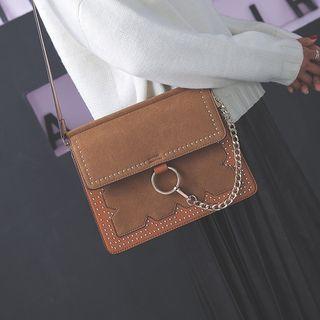 Chain Strap Detailed Studded Shoulder Bag
