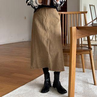 A-line Long Corduroy Skirt