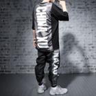 Set: Elbow-sleeve Lettering T-shirt + Harem Pants
