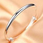 Alloy Polished Bangle Copper Plating - Silver - One Size