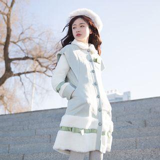 Embroidered Furry Single-breasted Coat