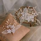 Wedding Buttoned Hair Comb 1 Pair - White - One Size