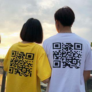 Qr Code Print Short-sleeve T-shirt