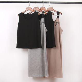 Set: Sleeveless Top + Midi Tank Dress