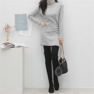 Turtle-neck Slim-fit Mini Dress