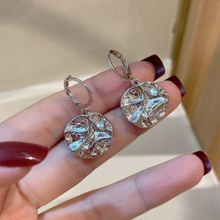 Irregular Disc Alloy Dangle Earring 1 Pair - Silver - One Size