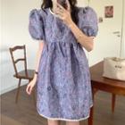 Puff Sleeve Jacquard Dress