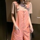 Glitter Short-sleeve T-shirt / Jumper Shorts / Mock Two-piece Short-sleeve Dress / Set
