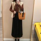 Fleece Vest / Long-sleeve Top / A-line Skirt