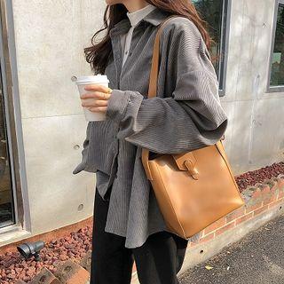 Plain Single-breasted Corduroy Long-sleeve Jacket