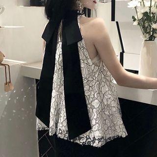 Bow Back Lace Sleeveless Top