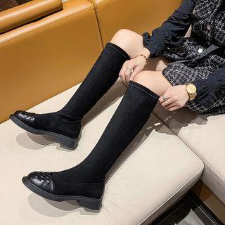 Woven Panel Tall Boots
