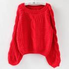 U-neck Cable-knit Sweater