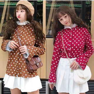 Frill-trim Dotted Shirt