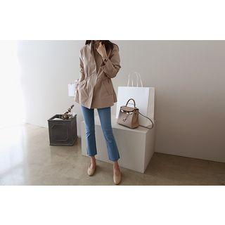 Smocked-waist Zip-up Jacket