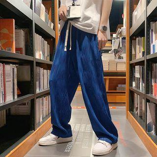 Drawstring Shirred Pants