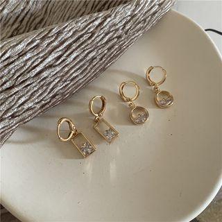 Round Rhinestone Earrings Ear Clip