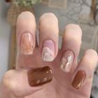 Gradient Faux Nail Patch Coffee - One Size