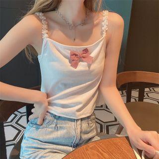 Plain Bow Camisole Top As Shown As Figure - One Size