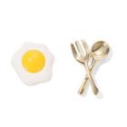 Egg & Utensil Non-matching Ear Stud 1 Pair - As Shown In Figure - One Size