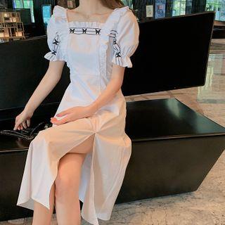 Square-neck Puff Sleeve Dress
