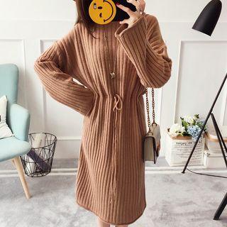 Tie-waist Rib Knit Dress