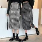 A-line High-waist Split Semi Skirt