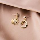 Non-matching Sun Drop Earring E2596 - 1 Pair - As Shown In Figure - One Size