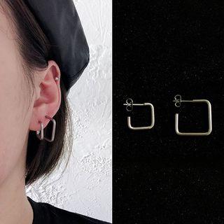 Stainless Steel Open Square Earring