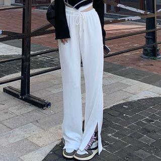 Cutout Slit Wide Leg Pants