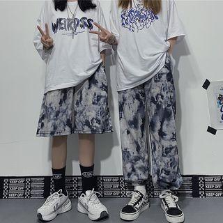 Tie-dye Print Straight Leg Shorts / Pants