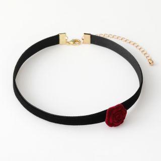Flocking Rose Velvet Choker