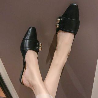 Beaded Square Toe Mules