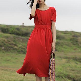 Open-back Short-sleeve Dress