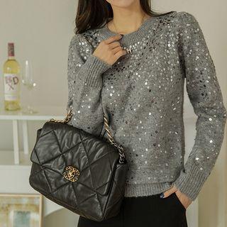 Allover Sequin Woolen Sweater