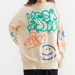 Printed Round Neck Sweater