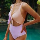 Two-tone Tie-front Bikini