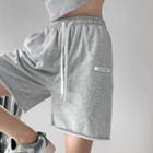 Drawcord Rolled Wide-leg Sweatshorts In 5 Colors
