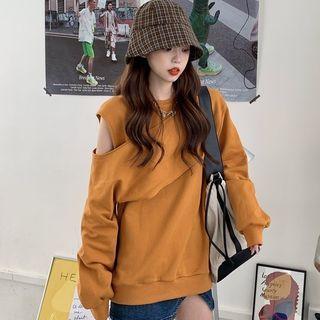 Asymmetric Cutout Pullover As Shown In Figure - One Size