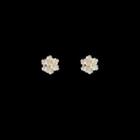 Shell Flower Earring 1 Pair - S925 Silver Stud Earrings - White - One Size