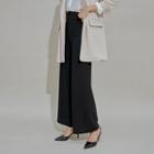 Zip-side Wide-leg Dress Pants Black - One Size