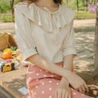 Two-way Tie-neck Ruffled Top