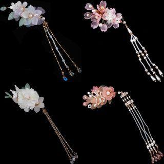 Flower Fringed Hair Clip / Hair Stick