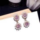 Faux-pearl Drop Earring 1 Pair - Violet - One Size