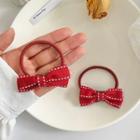 Set Of 2 : Bow Hair Tie Set Of 2 - Bow - Red - One Size
