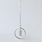 925 Sterling Silver Feather Pendant Necklace