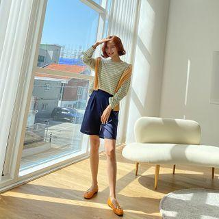 Set : Stripe T-shirt + Waistband Shorts