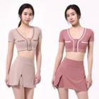 Sports Set: Short-sleeve Zip-up Top + Skort
